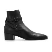 Dorian enkellaarzen met hak Saint Laurent , Black , Heren