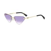 Rimless Cat-Eye Zonnebril met Paarse Lenzen Dsquared2 , Yellow , Dames