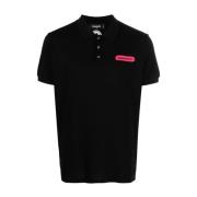 Tennis Logo Polo Shirt Zwart Dsquared2 , Black , Heren