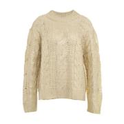 Gouden Gebreide Aw24 Handwas Akep , Beige , Dames