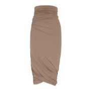 Hoge taille midi cupro stretch rok Cortana , Brown , Dames