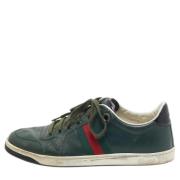 Pre-owned Leather sneakers Gucci Vintage , Green , Heren