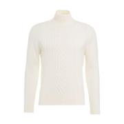 Witte Gebreide Trui Aw24 Handwas Paolo Pecora , White , Heren