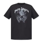 T-shirt met logo Palm Angels , Black , Heren