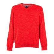 Heren Katoenen Trui - Rood Outlet Prijs Tommy Hilfiger , Red , Heren