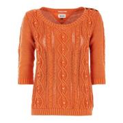 Dames Katoenen Trui - Rood Outlet Prijs Tommy Hilfiger , Orange , Dame...