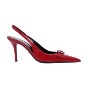 Strik Boog Slingback Stiletto Hak Versace , Red , Dames