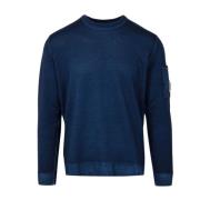 Blauwe Merinowol Ronde Hals Sweater C.p. Company , Blue , Heren