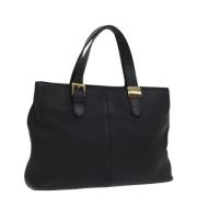 Pre-owned Leather handbags Burberry Vintage , Black , Dames