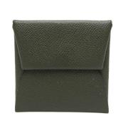 Pre-owned Leather wallets Hermès Vintage , Green , Dames