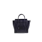 Zwarte Leren Micro Bagage Tas Celine , Black , Dames