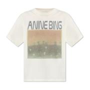 T-shirt met kleurrijke print Anine Bing , White , Dames