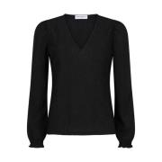 Anika Lange Mouw Top Lofty Manner , Black , Dames