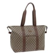 Pre-owned Leather totes Gucci Vintage , Beige , Dames