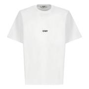 Wit Katoenen T-shirt met Print Msgm , White , Heren