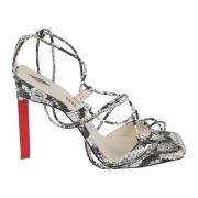 Adele Slangenprint Hoge Hak Sandalen The Attico , Gray , Dames