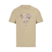 Korte Mouw T-shirt Guess , Beige , Heren