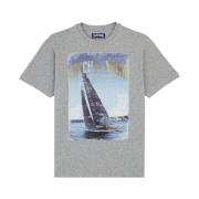 Blauw Zeilboot Katoenen T-shirt voor Heren Vilebrequin , Gray , Heren