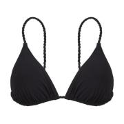 Gevlochten driehoek bikini top met kwastjes Vilebrequin , Black , Dame...