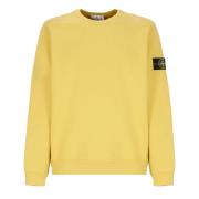 Gele Katoenen Sweatshirt Ronde Hals Lange Mouwen Stone Island , Yellow...