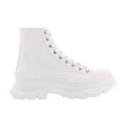 Leren Laars Profiel Sneakers Rood Alexander McQueen , White , Dames