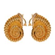 Slak messing en strass oorbellen Balmain , Yellow , Dames