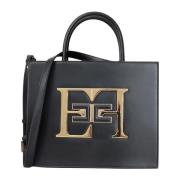 Zwarte Shopper Tas met Rits Elisabetta Franchi , Black , Dames