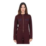 Bordeaux Cropped Zip Sweater Elisabetta Franchi , Brown , Dames