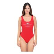 Rode Mesh Madonna Hals Body Elisabetta Franchi , Red , Dames