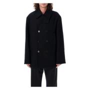 Klassieke Zwarte Peacoat Buitenkleding Jil Sander , Black , Heren