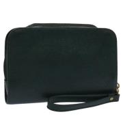 Pre-owned Leather clutches Louis Vuitton Vintage , Green , Dames