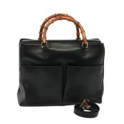 Pre-owned Leather handbags Gucci Vintage , Black , Dames