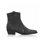 Stijlvolle Lucca Denim Enkellaars Dwrs , Black , Dames