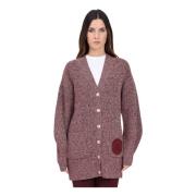 Bordeaux Cardigan met Gouden Knopen Elisabetta Franchi , Brown , Dames