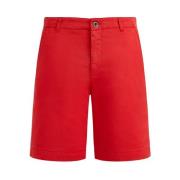 Heren Solide Tencel-Satijn Bermuda Shorts Vilebrequin , Red , Heren