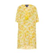 Tahiti Flowers Viscose Jurk voor Dames Vilebrequin , Yellow , Dames