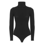 Zwarte Katoenmix Hoge Hals Top Wolford , Black , Dames