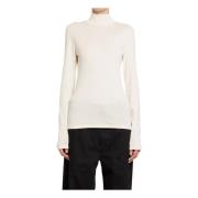 Crème Katoenen Turtleneck Lange Mouw Lemaire , White , Dames