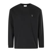 Vos Hoofd Patch Lange Mouwen T-shirt Maison Kitsuné , Black , Heren