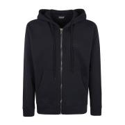 Blauwe Fleece Hoodie met Rits Dondup , Blue , Heren