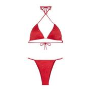 Bikini MET Triangeltop EN Verstelbare Slip Lovers Line F**k , Red , Da...