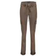 Cargo Jog Broek Red Button , Brown , Dames