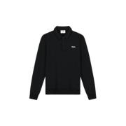 Oversized Polo Zwart Olaf Hussein , Black , Heren