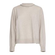 Elegante Sweaters Collectie Fabiana Filippi , Beige , Dames