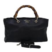 Pre-owned Leather handbags Gucci Vintage , Black , Dames