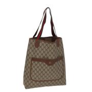 Pre-owned Leather totes Gucci Vintage , Beige , Dames