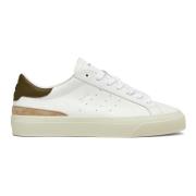 Witte Sneakers met Militair Groene Details D.a.t.e. , White , Heren