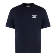 Katoenen Crew-Neck T-Shirt Drole de Monsieur , Blue , Heren