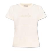 T-shirt met logo Moncler , Beige , Dames