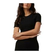 Zwart Jacquard T-shirt voor vrouwen Alix The Label , Black , Dames